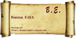 Bassa Edit névjegykártya
